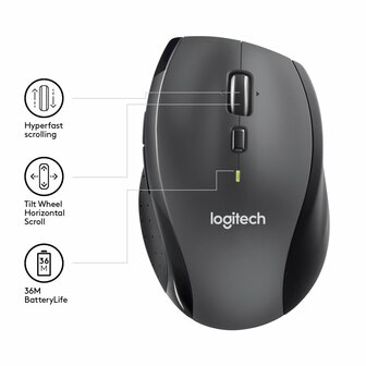 Logitech Marathon M705 | Draadloze Muis | RF-Draadloos | 1000 DPI | Zwart