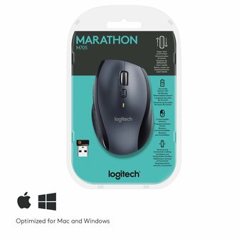 Logitech Marathon M705 | Draadloze Muis | RF-Draadloos | 1000 DPI | Zwart