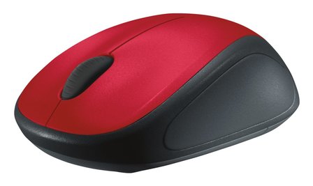 Logitech M235 | Ambidextrous Draadloze Muis | RF-Draadloos | 1000 DPI | Rood/Zwart