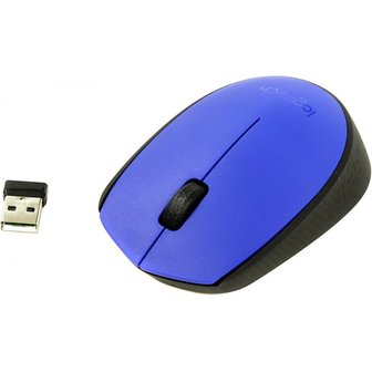 Logitech M171 | Ambidextrous Draadloze Muis | RF-Draadloos | 1000 DPI | Zwart/Blauw