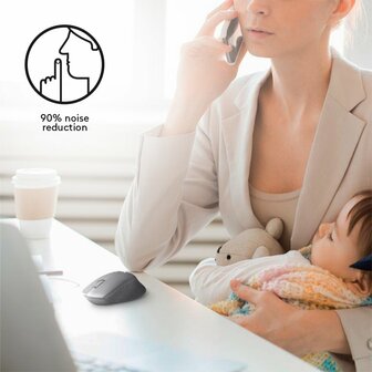 Logitech M330 Silent Plus | RF-Draadloos | 1000 DPI | Zwart