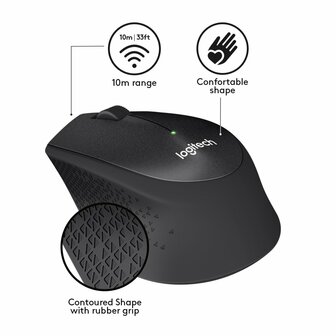 Logitech M330 Silent Plus | RF-Draadloos | 1000 DPI | Zwart