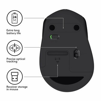 Logitech M330 Silent Plus | RF-Draadloos | 1000 DPI | Zwart