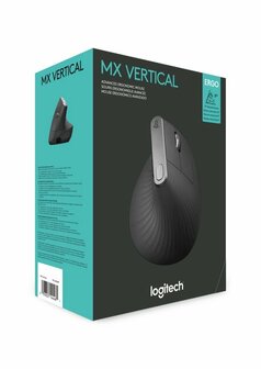 Logitech MX Vertical | Ergonomische Draadloze Muis | Rechtshandig | RF + Bluetooth | 4000 DPI | Zwart/Zilver