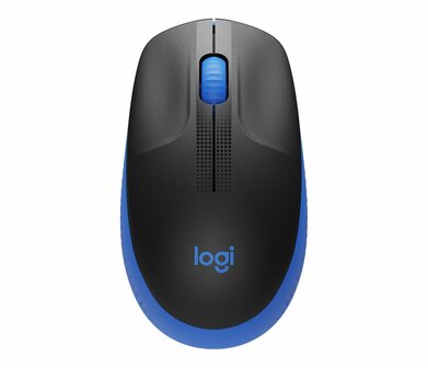 Logitech M190 | Ambidextrous Draadloze Muis | RF-Draadloos | 1000 DPI | Zwart/Blauw