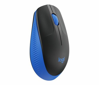 Logitech M190 | Ambidextrous Draadloze Muis | RF-Draadloos | 1000 DPI | Zwart/Blauw