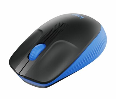 Logitech M190 | Ambidextrous Draadloze Muis | RF-Draadloos | 1000 DPI | Zwart/Blauw