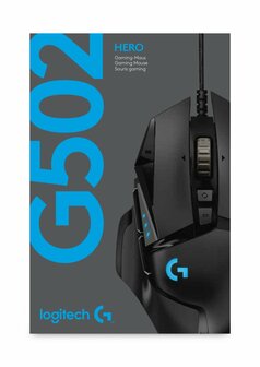 Logitech G502 HERO | Gaming Muis | Rechtshandig | USB-A (bedraad) | 100 &ndash; 25.600 DPI | Zwart