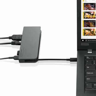 Lenovo 4X90S92381 notebook dock &amp; poortreplicator Bedraad USB 3.2 Gen 1 (3.1 Gen 1) Type-C Grijs