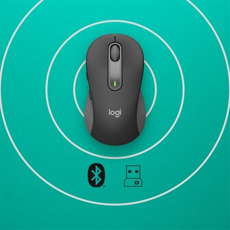 Logitech Signature M650 for Business | Ambidextrous Draadloze Muis | RF-Draadloos + Bluetooth | 4000 DPI | Grafiet