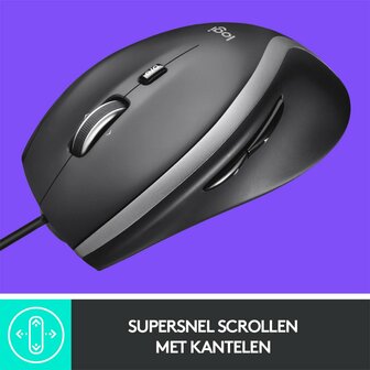 Logitech M500s Advanced | Bedrade Muis | Rechtshandig | USB-A | 4000 DPI | Zwart/Zilver