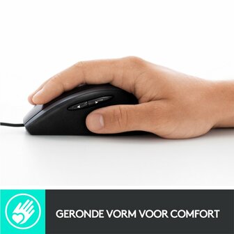 Logitech M500s Advanced | Bedrade Muis | Rechtshandig | USB-A | 4000 DPI | Zwart/Zilver