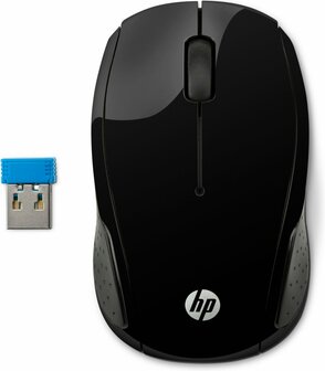 HP 200 | Ambidextrous Draadloze Muis | RF-Draadloos | 1000 DPI | Zwart