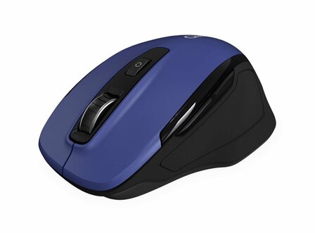 Qware Glasgow | Draadloze Muis | RF-Draadloos + Bluetooth | 1600 DPI | Blauw/Zwart