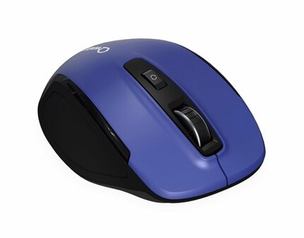 Qware Glasgow | Draadloze Muis | RF-Draadloos + Bluetooth | 1600 DPI | Blauw/Zwart