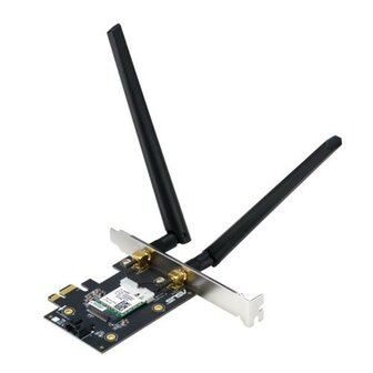 ASUS PCE-AXE5400 Interne WLAN-kaart | Wi-Fi 6E (802.11ax) | 2402 Mbit/s | Tri-band (2,4 GHz / 5 GHz / 6 GHz) | Bluetooth 5.2