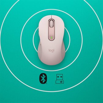 Logitech Signature M650 | RF-Draadloos + Bluetooth | 2000 DPI | Roze