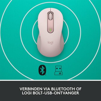 Logitech Signature M650 | RF-Draadloos + Bluetooth | 2000 DPI | Roze