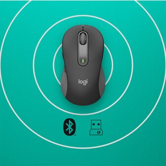 Logitech Signature M650 | Draadloze Muis | RF-Draadloos + Bluetooth | 1000 DPI | Grafiet