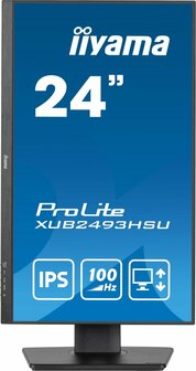 Iiyama ProLite XUB2493HSU-B6 24&#039;&#039; | 1920x1080 IPS | 100Hz | AdaptiveSync | USB-Hub | In hoogte verstelbaar | Full HD Monitor