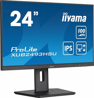 Iiyama ProLite XUB2493HSU-B6 24&#039;&#039; | 1920x1080 IPS | 100Hz | AdaptiveSync | USB-Hub | In hoogte verstelbaar | Full HD Monitor