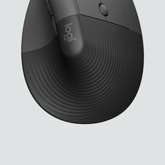 Logitech Lift for Business | Ergonomische Draadloze Muis | RF-Draadloos + Bluetooth | 4000 DPI | Grafiet