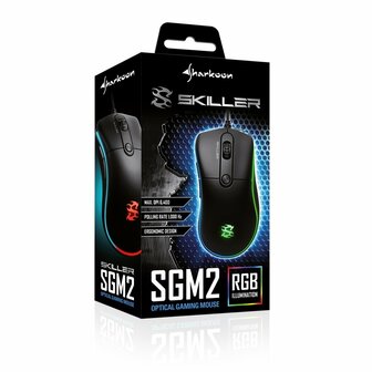 Sharkoon Skiller SGM2 | Bedrade Gaming Muis | USB-A | 6400 DPI | Zwart | RGB | Returned