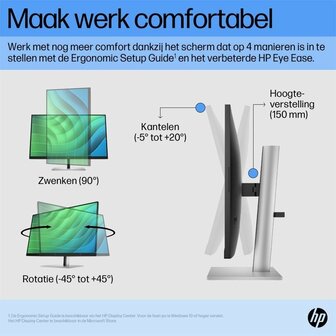 HP E27 G5 27&quot; | 1920x1080 Full HD IPS | 75Hz | 5ms | 99% sRGB | USB-Hub | Ergonomische Monitor | 2e Kans