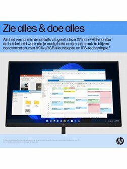 HP E27 G5 27&quot; | 1920x1080 Full HD IPS | 75Hz | 5ms | 99% sRGB | USB-Hub | Ergonomische Monitor | 2e Kans