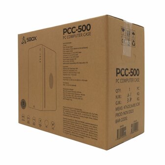 SBOX PCC-500 | Micro Tower Case | Zwart | Zonder PSU