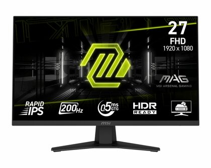 MSI MAG 274F | 27" | Full HD IPS | 200 Hz | DisplayPort | HDMI | Gaming Monitor | Zwart