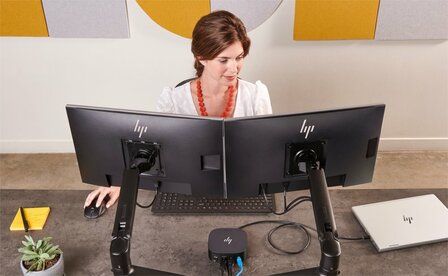 HP 5TW13AA | USB-C/A Docking Station G2 | Dual 4K Display | 100W Power Delivery | Zwart