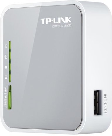 TP-LINK TL-MR3020 Single-band (2.4 GHz) Fast Ethernet 3G 4G Grijs, Wit draadloze router