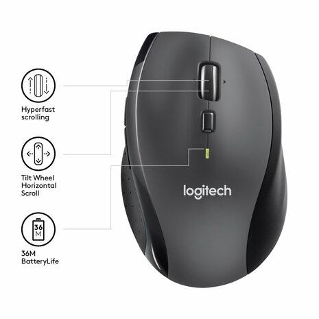 Logitech Marathon M705 | Draadloze Muis | RF-Draadloos | 1000 DPI | Zwart