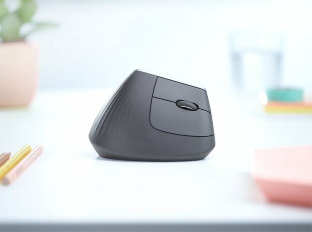 Logitech MX Vertical | Ergonomische Draadloze Muis | Rechtshandig | RF + Bluetooth | 4000 DPI | Zwart/Zilver