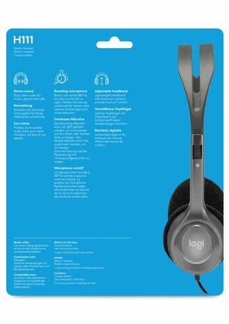 Logitech H111 Headset Hoofdband Grijs