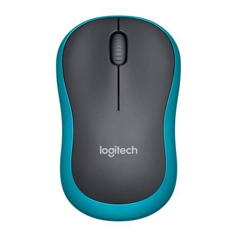 Logitech M185 | Ambidextrous Draadloze Muis | RF-Draadloos | 1000 DPI | Zwart/Blauw