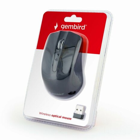 Gembird MUSW-4B-04 | Draadloze Muis | Links- en Rechtshandig | RF | 1600 DPI | Zwart