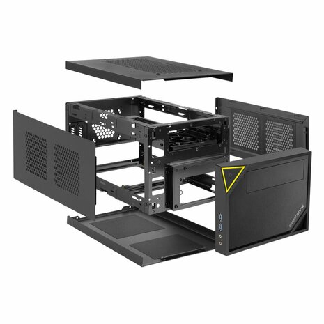 Sharkoon Shark Zone C10 | Mini-ITX Case | Zwart/Geel