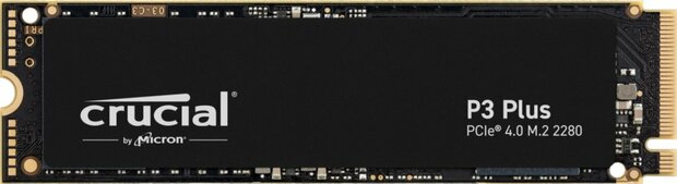 Crucial P3 Plus | 1TB NVMe SSD | M.2 | Gen4 | 5.000MB/s Lezen | 3.600MB/s Schrijven