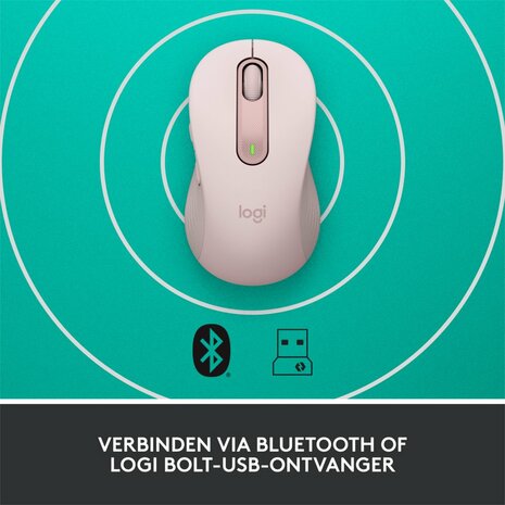 Logitech Signature M650 | RF-Draadloos + Bluetooth | 2000 DPI | Roze