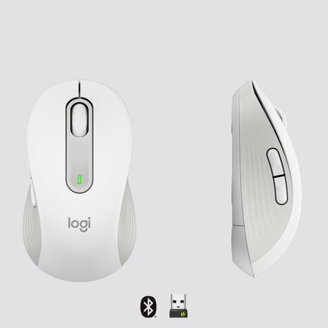 Logitech Signature M650 | Draadloze Muis | Rechtshandig | RF + Bluetooth | 2000 DPI | Wit