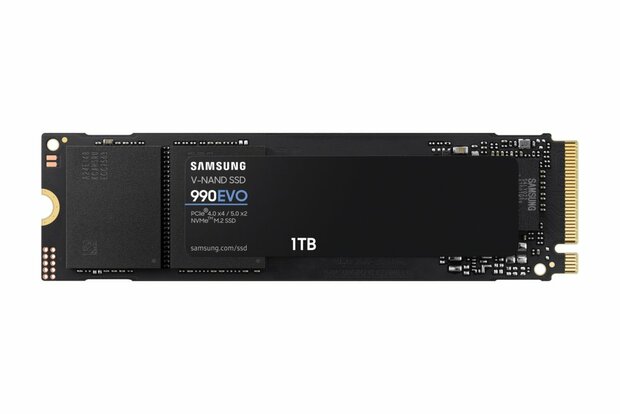 Samsung 990 EVO | 1TB NVMe SSD | M.2 | Gen4 | 5.000MB/s Lezen | 4.200MB/s Schrijven