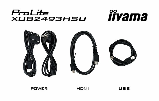 Iiyama ProLite XUB2493HSU-B6 24'' | 1920x1080 IPS | 100Hz | AdaptiveSync | USB-Hub | In hoogte verstelbaar | Full HD Monitor