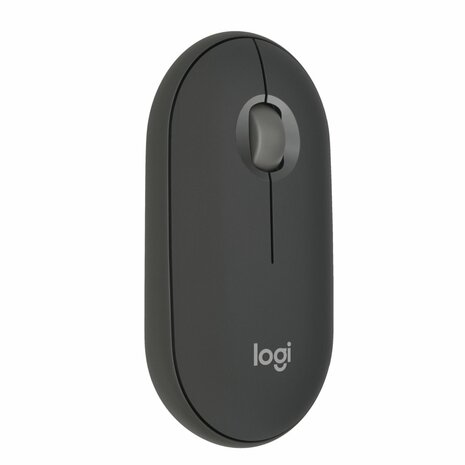 Logitech Pebble 2 M350s | Ambidextrous Draadloze Muis | RF-Draadloos + Bluetooth | 4000 DPI | Grafiet