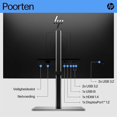 HP E27 G5 27" | 1920x1080 Full HD IPS | 75Hz | 5ms | 99% sRGB | USB-Hub | Ergonomische Monitor | 2e Kans