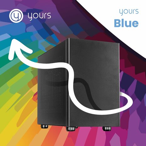 YOURS BLUE | Intel Core i3-14100 | 16GB | 1TB | HDMI | W11 Professional | Small Form Factor Behuzing