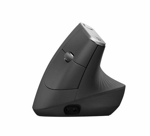 Logitech MX Vertical | Draadloze Ergonomische Muis | Rechtshandig | RF + Bluetooth + USB-C | 4000 DPI suggestie | Grafiet | RETURNED