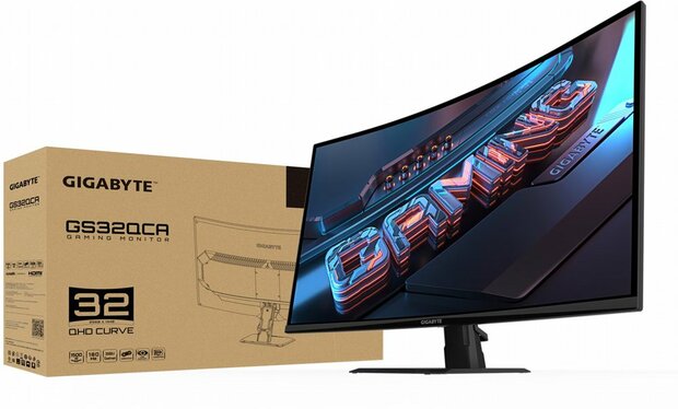 Gigabyte GS32QCA | 31,5" | Quad HD | 180 Hz | 1 ms | 2x HDMI | DisplayPort | Gaming Monitor