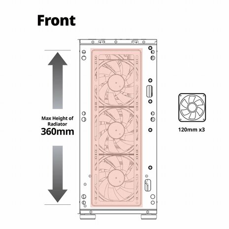 Case Azza Sentinel | Midi Tower | RGB | Zwart